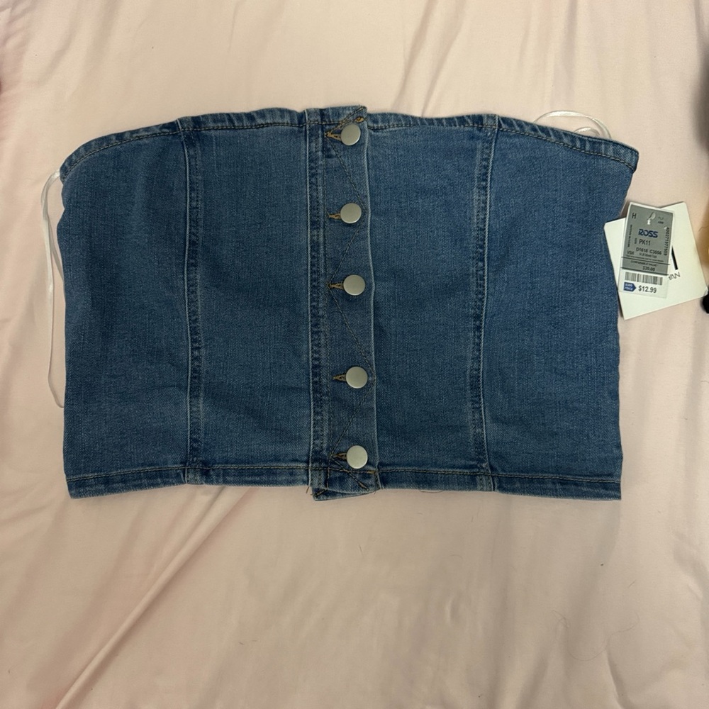 Denim Button-Up Top